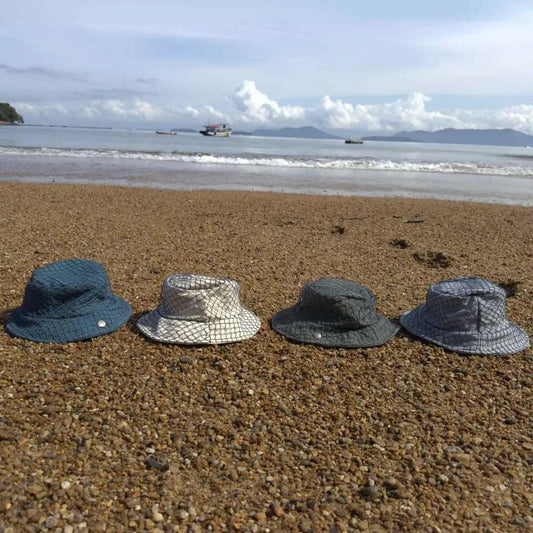 Bucket hat - Chapéu unissex feito de rede de pesca