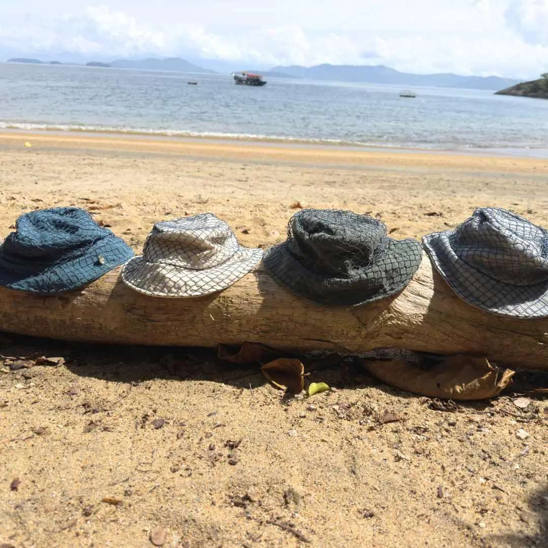 Bucket hat - Chapéu unissex feito de rede de pesca