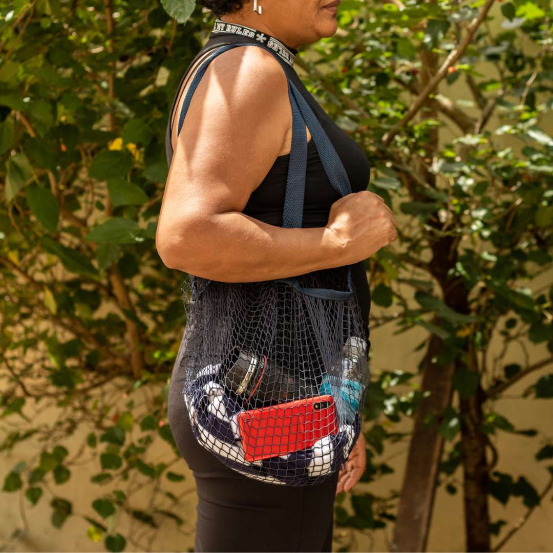 Bolsa de rede - Ecobag artesanal feita de rede de pesca