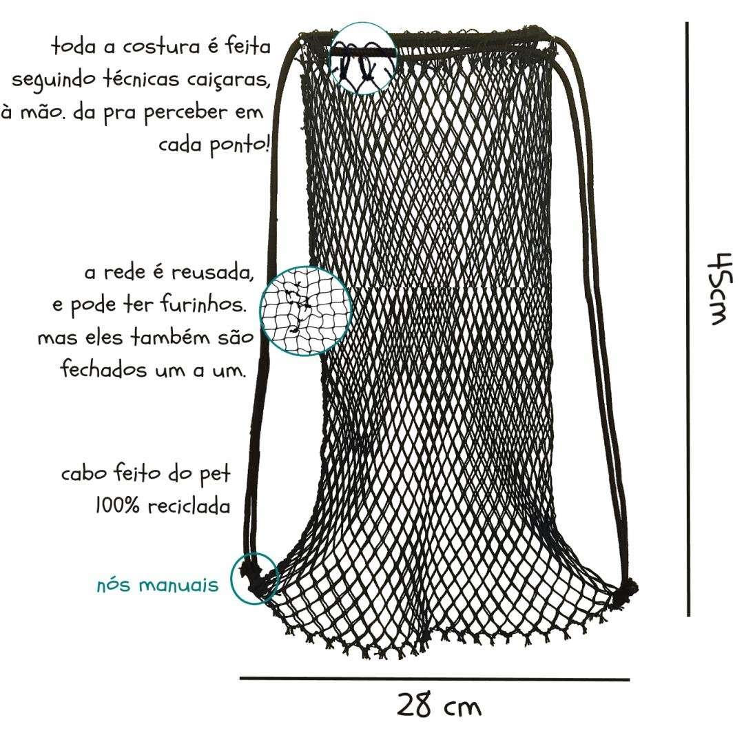 Caçoeira - mochila-saco (sacochila) de rede