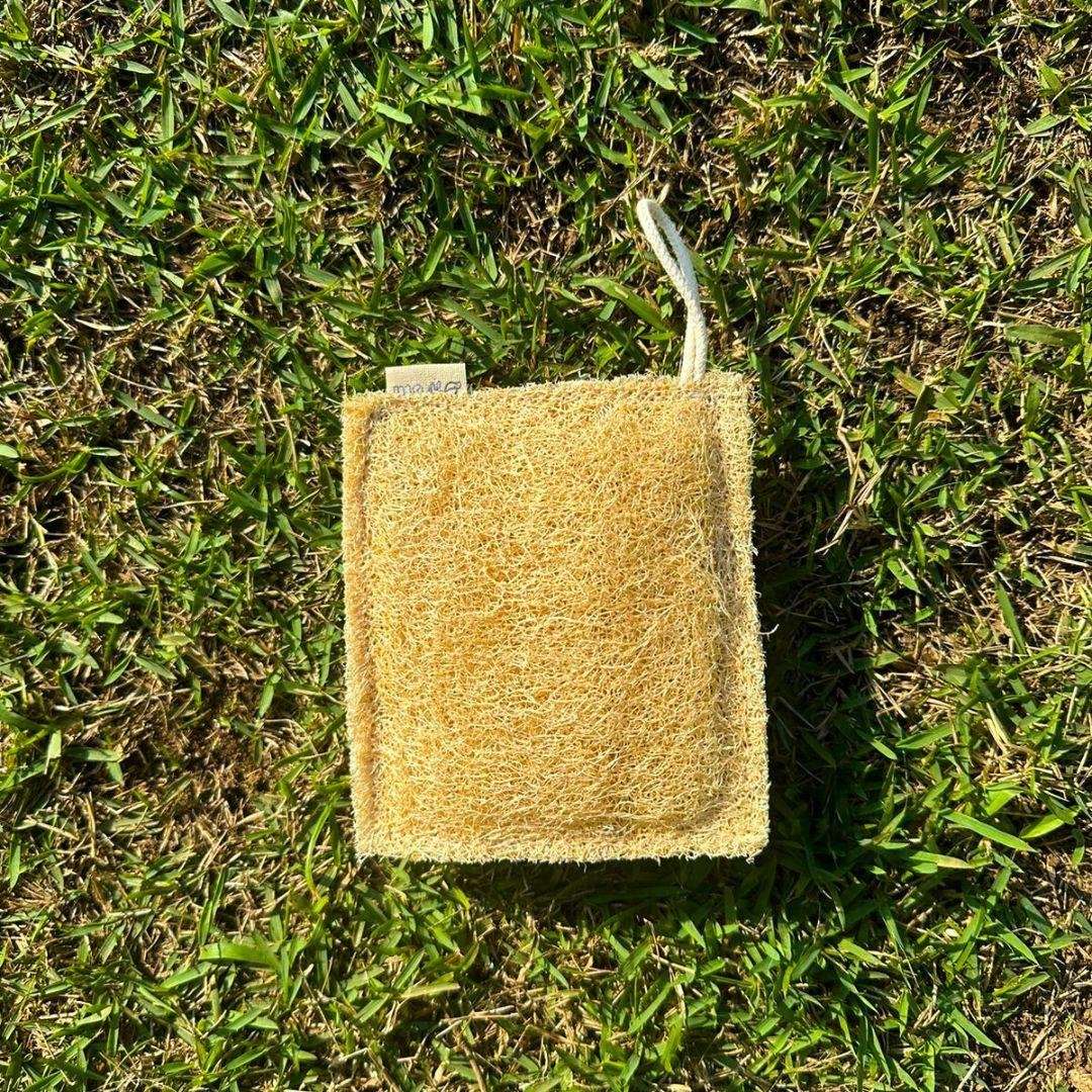 Esfregão de rede + Bucha vegetal quadradinha - Imagem 5