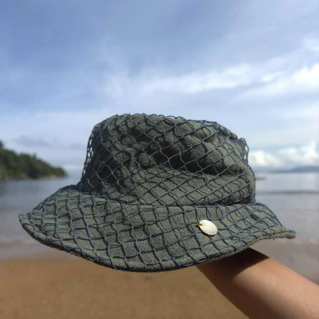Bucket hat - Chapéu unissex feito de rede de pesca - Imagem 5