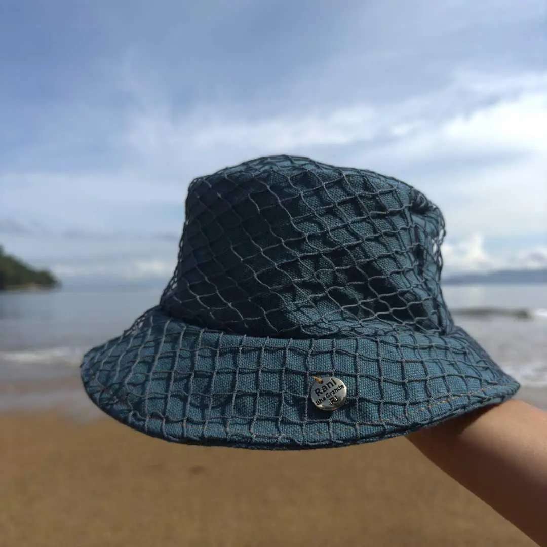 Bucket hat - Chapéu unissex feito de rede de pesca - Imagem 4